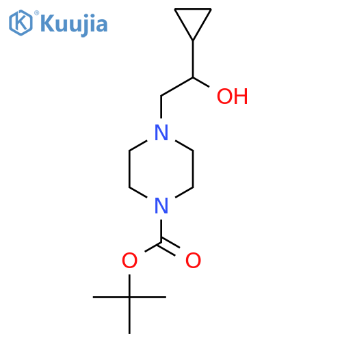 Tert-butyl 4-(2-cyclopropyl-2-hydroxyethyl)piperazine-1-carboxylate structure