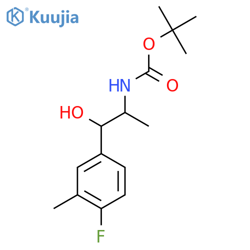 tert-butyl N-[1-(4-fluoro-3-methylphenyl)-1-hydroxypropan-2-yl]carbamate structure