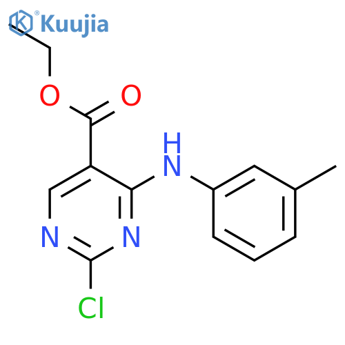 5-Pyrimidinecarboxylic acid, 2-chloro-4-[(3-methylphenyl)amino]-, ethylester structure