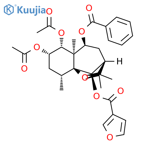 3-Furancarboxylic acid,(3R,5S,5aR,6R,7S,9R,9aS,10R)-6,7-bis(acetyloxy)-5-(benzoyloxy)octahydro-2,2,5a,9-tetramethyl-2H-3,9a-methano-1-benzoxepin-10-ylester structure