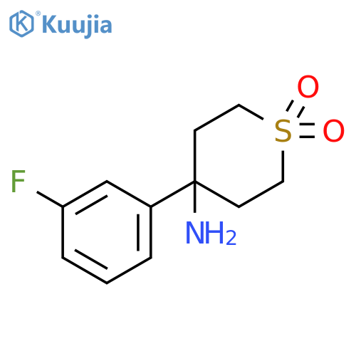 4-amino-4-(3-fluorophenyl)tetrahydro-2H-thiopyran 1,1-dioxide structure