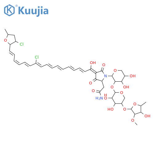 2-Pyrrolidineacetamide, 4-[(2E,4E,6E,8E,10Z,12E,14Z,16E)-11-chloro-17-[(2S,3S,5R)-3-chlorotetrahydro-5-methyl-2-furanyl]-1-hydroxy-2,4,6,8,10,12,14,16-heptadecaoctaenylidene]-1-(O-5-deoxy-2-O-methyl-β-D-arabinofuranosyl-(1→4)-O-β-D-arabinopyranosyl-(1→2)-β-D-xylopyranosyl)-3,5-dioxo-, (2S,4Z)- (9CI) structure