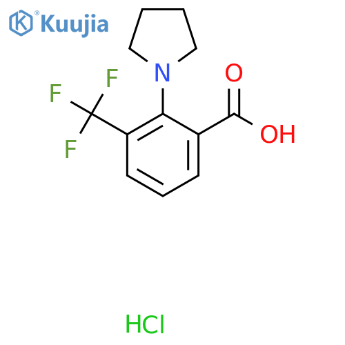 2-Pyrrolidin-1-yl-3-trifluoromethylbenzoic acid hydrochloride structure