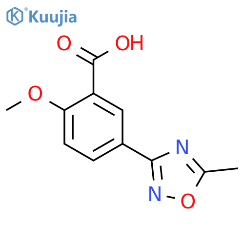 2-Methoxy-5-(5-methyl-1,2,4-oxadiazol-3-yl)benzoic acid structure