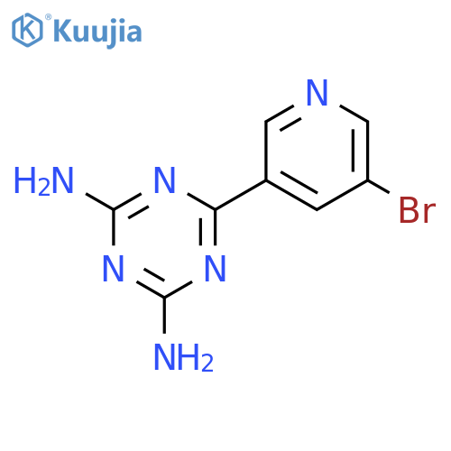 6-(5-BROMOPYRIDIN-3-YL)-1,3,5-TRIAZINE-2,4-DIAMINE structure