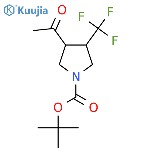 tert-butyl 3-acetyl-4-(trifluoromethyl)pyrrolidine-1-carboxylate structure