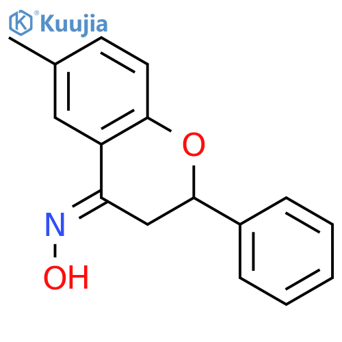 4H-1-Benzopyran-4-one, 2,3-dihydro-6-methyl-2-phenyl-, oxime structure