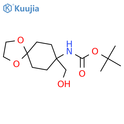 1,1-Dimethylethyl N-[8-(hydroxymethyl)-1,4-dioxaspiro[4.5]dec-8-yl]carbamate structure