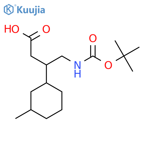 4-{(tert-butoxy)carbonylamino}-3-(3-methylcyclohexyl)butanoic acid structure