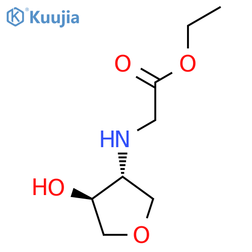 rac-ethyl 2-{[(3R,4S)-4-hydroxyoxolan-3-yl]amino}acetate structure