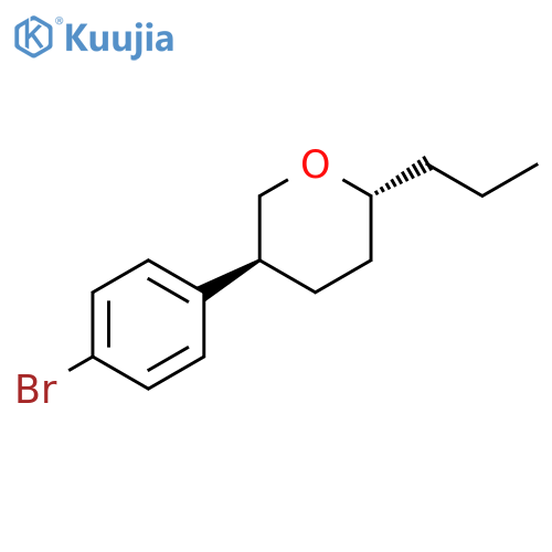 2H-Pyran, 5-(4-bromophenyl)tetrahydro-2-propyl-, (2R,5S)-rel structure