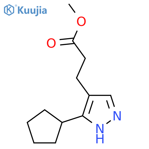 methyl 3-(5-cyclopentyl-1H-pyrazol-4-yl)propanoate structure