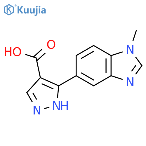 5-(1-methyl-1H-1,3-benzodiazol-5-yl)-1H-pyrazole-4-carboxylic acid structure