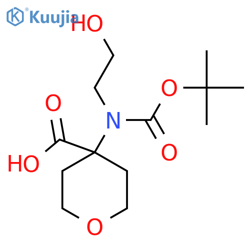 4-{(tert-butoxy)carbonyl(2-hydroxyethyl)amino}oxane-4-carboxylic acid structure