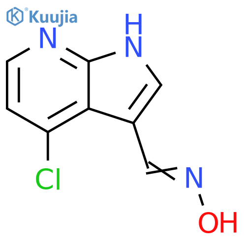 1H-Pyrrolo[2,3-b]pyridine-3-carboxaldehyde, 4-chloro-, oxime structure