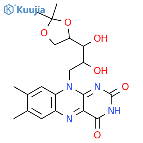 10-3-(2,2-Diimethyl-1,3-dioxolan-4-yl)-2,3-dihydroxypropyl-7,8-dimethyl-isoalloxazine structure