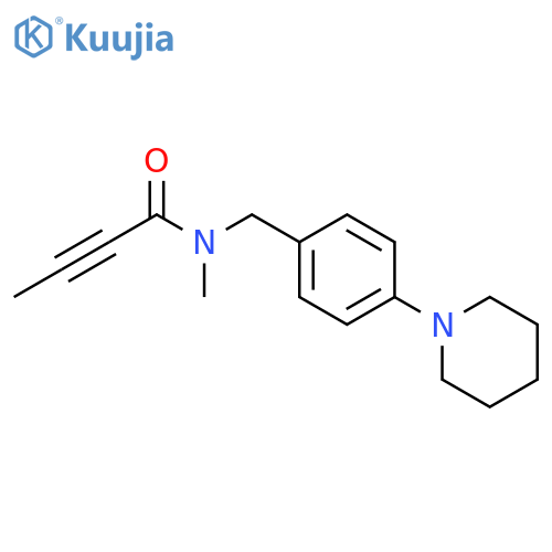 N-methyl-N-{4-(piperidin-1-yl)phenylmethyl}but-2-ynamide structure