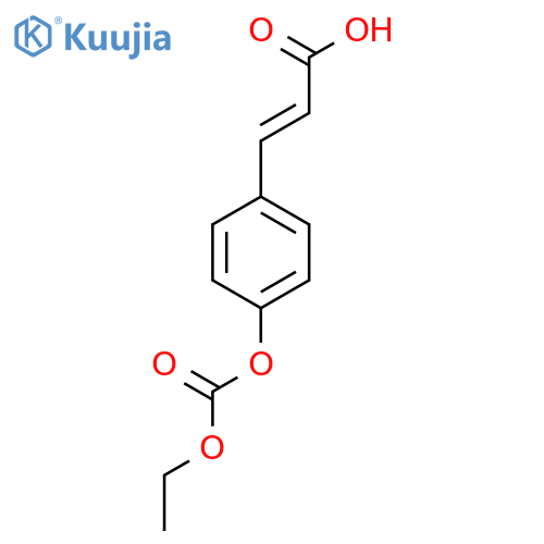 (2E)-3-{4-[(ethoxycarbonyl)oxy]phenyl}prop-2-enoic acid structure