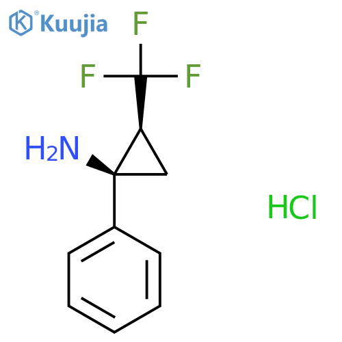 Cyclopropanamine, 1-phenyl-2-(trifluoromethyl)-, hydrochloride (1:1), (1R,2S)- structure