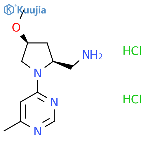 (2S,4S)-4-methoxy-1-(6-methylpyrimidin-4-yl)pyrrolidin-2-ylmethanamine dihydrochloride structure