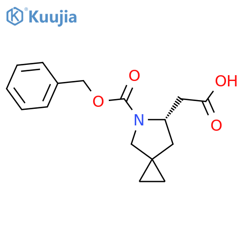 2-[(6S)-5-Phenylmethoxycarbonyl-5-azaspiro[2.4]heptan-6-yl]acetic acid structure