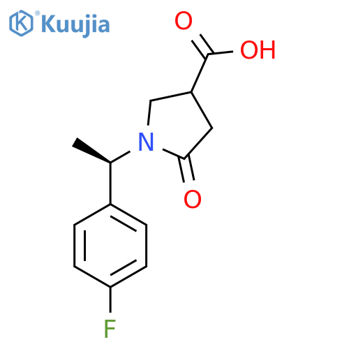 1-[(1R)-1-(4-Fluorophenyl)ethyl]-5-oxopyrrolidine-3-carboxylic acid structure