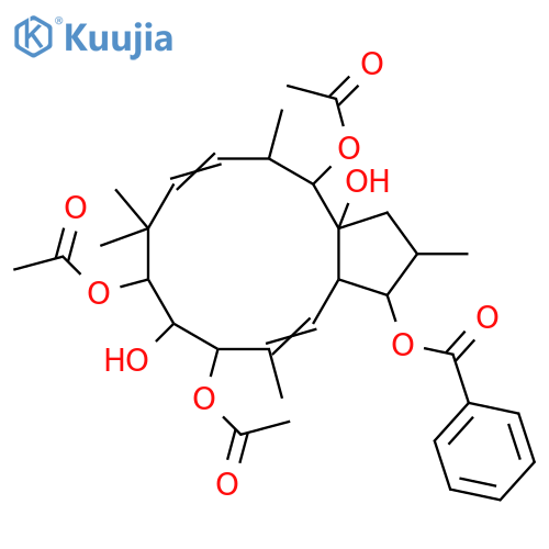 5,11-Jatrophadiene-3,7,8,9,14,15-hexol; (2β,3β,5E,7β,8β,9α,11E,13β,14β,15β)-form, 3-Benzoyl, 7,9,14-tri-Ac structure