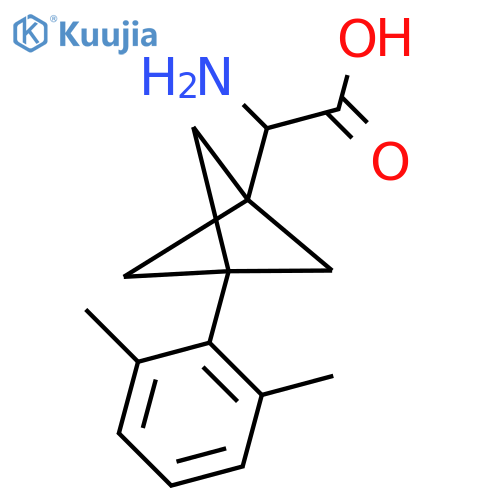 2-Amino-2-[3-(2,6-dimethylphenyl)-1-bicyclo[1.1.1]pentanyl]acetic acid structure