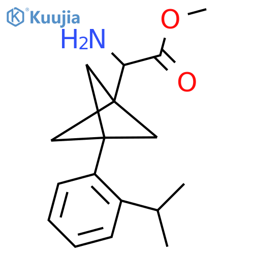 Methyl 2-amino-2-[3-(2-propan-2-ylphenyl)-1-bicyclo[1.1.1]pentanyl]acetate structure