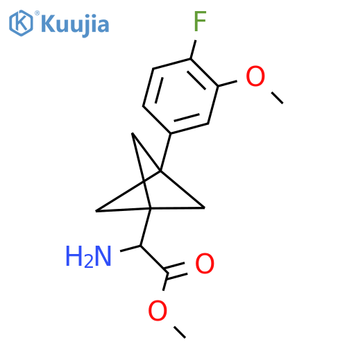 Methyl 2-amino-2-[3-(4-fluoro-3-methoxyphenyl)-1-bicyclo[1.1.1]pentanyl]acetate structure