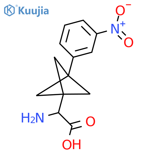 2-Amino-2-[3-(3-nitrophenyl)-1-bicyclo[1.1.1]pentanyl]acetic acid structure