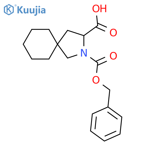 2-Phenylmethoxycarbonyl-2-azaspiro[4.5]decane-3-carboxylic acid structure