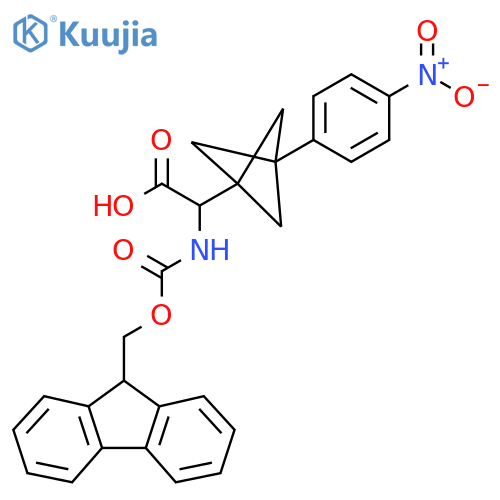 2-(9H-Fluoren-9-ylmethoxycarbonylamino)-2-[3-(4-nitrophenyl)-1-bicyclo[1.1.1]pentanyl]acetic acid structure
