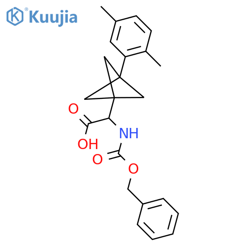 2-[3-(2,5-Dimethylphenyl)-1-bicyclo[1.1.1]pentanyl]-2-(phenylmethoxycarbonylamino)acetic acid structure
