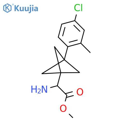 Methyl 2-amino-2-[3-(4-chloro-2-methylphenyl)-1-bicyclo[1.1.1]pentanyl]acetate structure