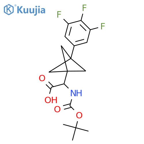 2-{[(Tert-butoxy)carbonyl]amino}-2-[3-(3,4,5-trifluorophenyl)bicyclo[1.1.1]pentan-1-yl]acetic acid structure