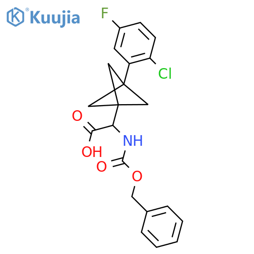2-[3-(2-Chloro-5-fluorophenyl)-1-bicyclo[1.1.1]pentanyl]-2-(phenylmethoxycarbonylamino)acetic acid structure