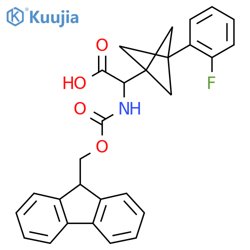 2-(9H-Fluoren-9-ylmethoxycarbonylamino)-2-[3-(2-fluorophenyl)-1-bicyclo[1.1.1]pentanyl]acetic acid structure