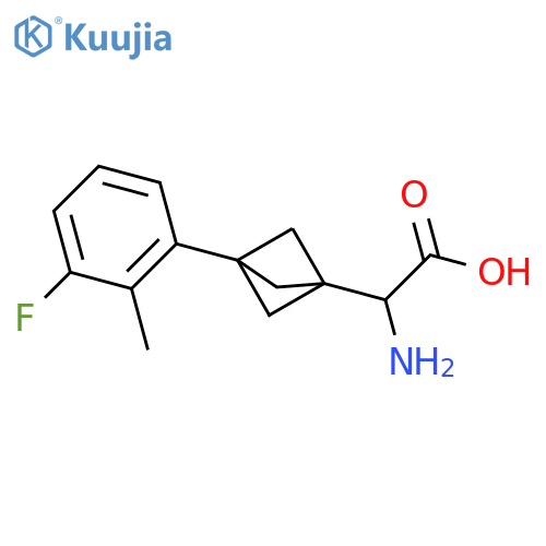 2-Amino-2-[3-(3-fluoro-2-methylphenyl)-1-bicyclo[1.1.1]pentanyl]acetic acid structure