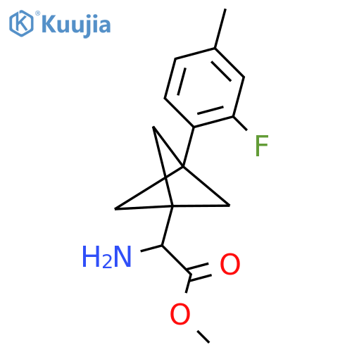 Methyl 2-amino-2-[3-(2-fluoro-4-methylphenyl)-1-bicyclo[1.1.1]pentanyl]acetate structure