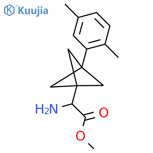 Methyl 2-amino-2-[3-(2,5-dimethylphenyl)-1-bicyclo[1.1.1]pentanyl]acetate structure