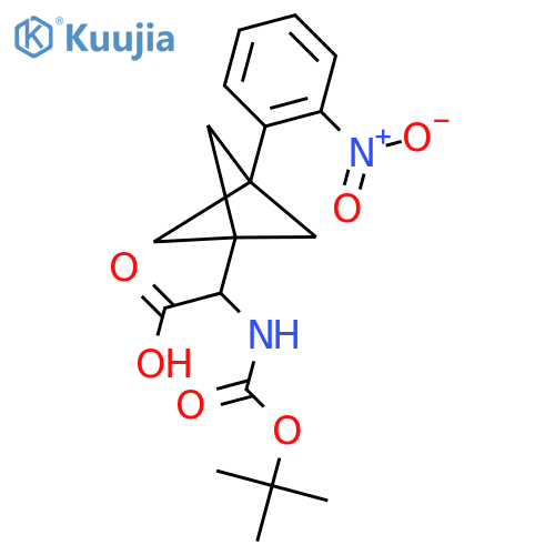 2-[(2-Methylpropan-2-yl)oxycarbonylamino]-2-[3-(2-nitrophenyl)-1-bicyclo[1.1.1]pentanyl]acetic acid structure
