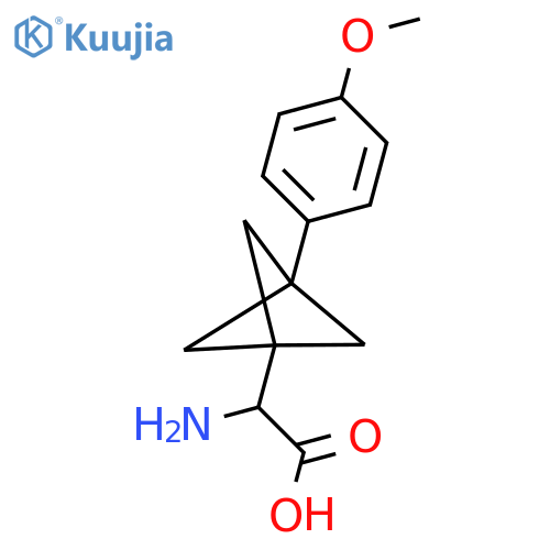 2-Amino-2-[3-(4-methoxyphenyl)-1-bicyclo[1.1.1]pentanyl]acetic acid structure