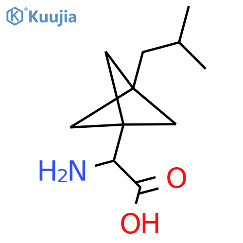 2-Amino-2-[3-(2-methylpropyl)-1-bicyclo[1.1.1]pentanyl]acetic acid structure