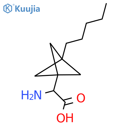 2-Amino-2-(3-pentyl-1-bicyclo[1.1.1]pentanyl)acetic acid structure