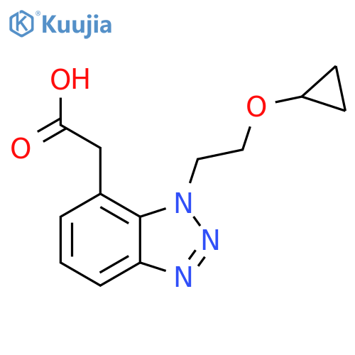 2-[1-(2-cyclopropoxyethyl)-1H-1,2,3-benzotriazol-7-yl]acetic acid structure