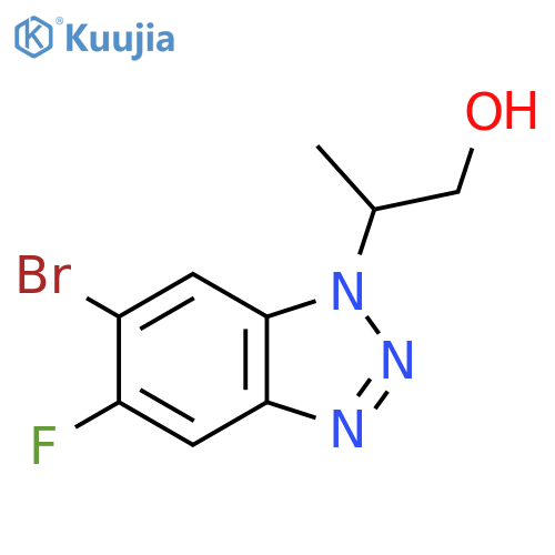 2-(6-bromo-5-fluoro-1H-1,2,3-benzotriazol-1-yl)propan-1-ol structure