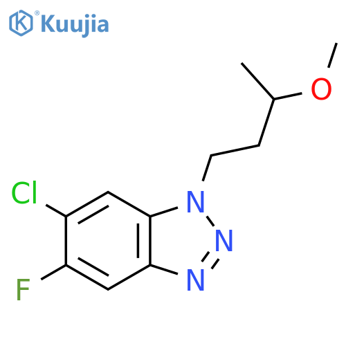 6-chloro-5-fluoro-1-(3-methoxybutyl)-1H-1,2,3-benzotriazole structure