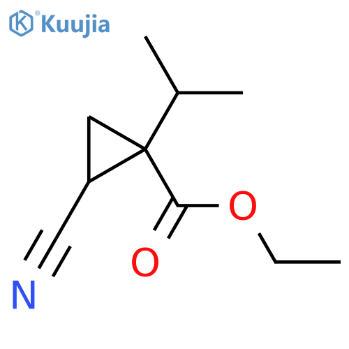 Ethyl 2-cyano-1-propan-2-ylcyclopropane-1-carboxylate structure