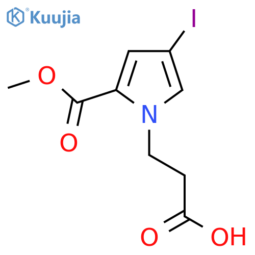 3-[4-iodo-2-(methoxycarbonyl)-1H-pyrrol-1-yl]propanoic acid structure